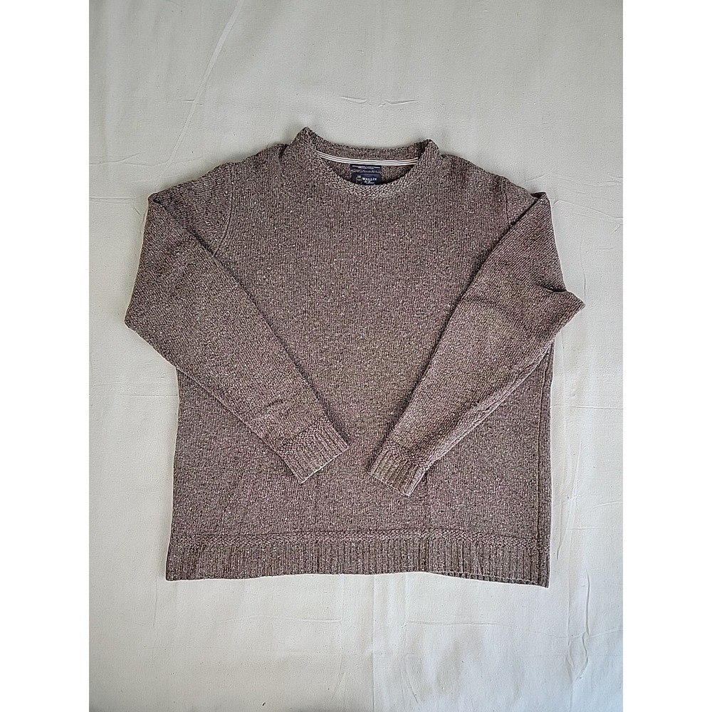 Wallin & Bros Sweater Mens XXL Brown Marled Lambswool Blend Crewneck Grandpa